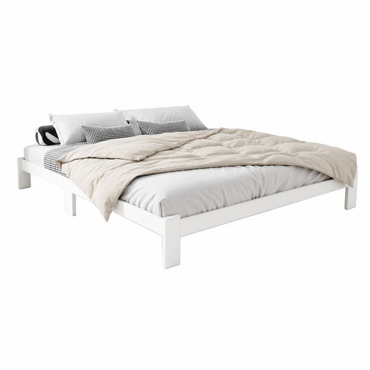 Artiss Bed Frame QUEEN Size Wooden White JADE