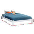 Artiss QUEEN Bed Frame Wooden White JADE