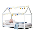 Artiss Kids Wooden House Bed Frame White Single