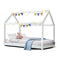 Artiss Kids Wooden House Bed Frame White Single