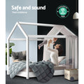 Artiss Kids Wooden House Bed Frame White Single