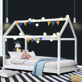 Artiss Kids Wooden House Bed Frame White Single