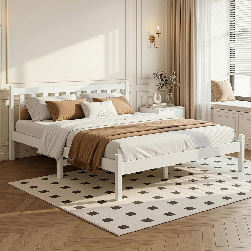 Artiss Sofie DOUBLE Bed Frame Wooden White