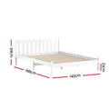 Artiss Sofie DOUBLE Bed Frame Wooden White