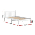 Artiss Bed Frame KING SINGLE White Wooden SOFIE