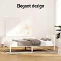 Artiss Bed Frame KING SINGLE White Wooden SOFIE