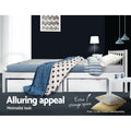 Artiss QUEEN Bed Frame Wooden White SOFIE
