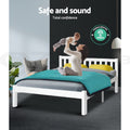 Artiss QUEEN Bed Frame Wooden White SOFIE