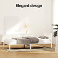 Artiss Single Bed Frame Wooden White Sofie