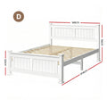 Artiss Wooden Bed Frame DOUBLE White RIO