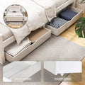 Artiss Double Bed Frame Wooden Platform White Storage Drawers