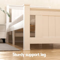 Artiss Double Bed Frame Wooden Platform White Storage Drawers