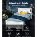 Artiss KING SINGLE Bed Frame White Wooden RIO