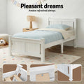 Artiss KING SINGLE Bed Frame White Wooden RIO