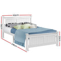 Artiss QUEEN Bed Frame White Wooden RIO