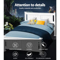 Artiss QUEEN Bed Frame White Wooden RIO