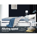 Artiss QUEEN Bed Frame White Wooden RIO