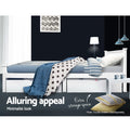 Artiss Single Wooden Bed Frame White RIO