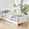Artiss Single Bed Frame White Wooden 2 Storage Drawers