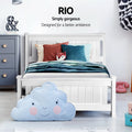 Artiss Single Bed Frame White Wooden 2 Storage Drawers