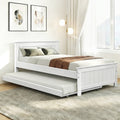 Artiss King Single Wooden Trundle Daybed White ELVIS 80 Char