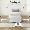 Artiss King Single Wooden Trundle Daybed White ELVIS 80 Char