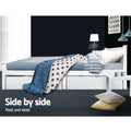 Artiss Bed Frame Storage Drawers Trundle White 2x