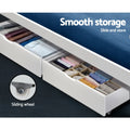 Artiss Bed Frame Storage Drawers Trundle White 2x