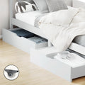 Artiss Bed Frame Storage Drawers Trundle White 2x