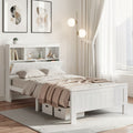 Artiss KING SINGLE Wooden Bed Frame White 3 Shelf Headboard