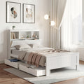 Artiss KING SINGLE Bed Frame Wood 2 Storage Drawers White