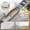Artiss KING SINGLE Bed Frame Wood 2 Storage Drawers White