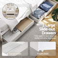 Artiss King Single Bed Frame Wood 2 Storage Drawers White