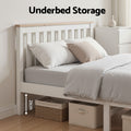 Artiss Wooden Bed Frame DOUBLE White PONY