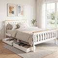 Artiss DOUBLE Bed Frame Wooden Platform 2 Storage Drawers White