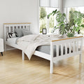 Artiss Single Bed Frame Wooden White Pony