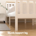 Artiss Single Bed Frame Wooden Platform 2 Storage Drawers White