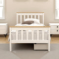 Artiss Single Bed Frame Wooden Platform 2 Storage Drawers White