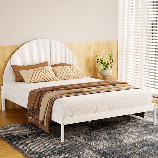 Artiss Bed Frame QUEEN Size Wooden White DALY
