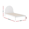 Artiss Single Bed Frame Wooden White DALY