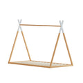 Artiss Kids Wooden House Bed Frame Single Oak ENID