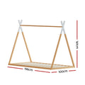 Artiss Kids Wooden House Bed Frame Single Oak ENID