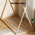Artiss Kids Wooden House Bed Frame Single Oak ENID