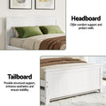 Artiss Single Bed Frame with Trundle Solid Wood Toddler Bunk Bed with Headboard White