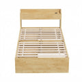 Artiss KING SINGLE Bed Frame with 2 Drawers Platform Bed with Headboard Bed Base with USB Ports Natural