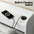 Artiss Bed Frame KING SINGLE Size with Charging Ports and 2 Drawers AURA