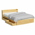 Artiss Queen Bed Frame with Charging Ports 2 Drawers