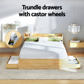 Artiss Queen Bed Frame with Charging Ports 2 Drawers