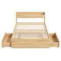 Artiss Single Bed Frame 2 Storage Drawers USB Ports Natural