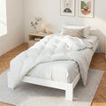 Artiss Wooden Bed Frame KING SINGLE White JADE